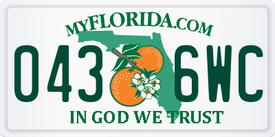 FL license plate 0436WC