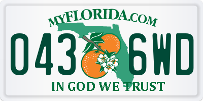 FL license plate 0436WD