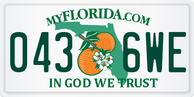 FL license plate 0436WE