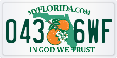 FL license plate 0436WF