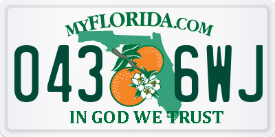 FL license plate 0436WJ