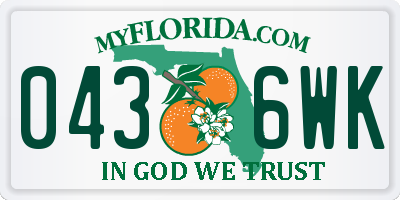 FL license plate 0436WK
