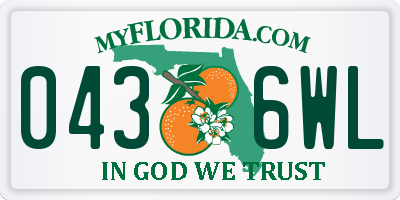 FL license plate 0436WL
