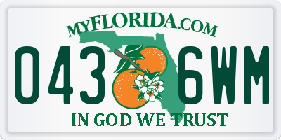FL license plate 0436WM