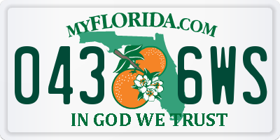 FL license plate 0436WS