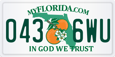 FL license plate 0436WU