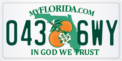FL license plate 0436WY