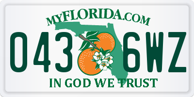 FL license plate 0436WZ
