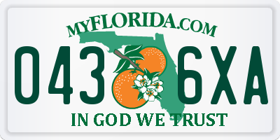 FL license plate 0436XA