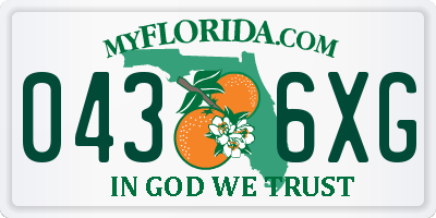 FL license plate 0436XG