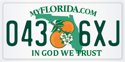 FL license plate 0436XJ