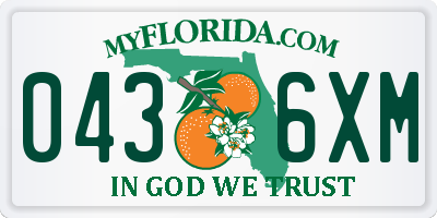 FL license plate 0436XM