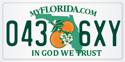 FL license plate 0436XY