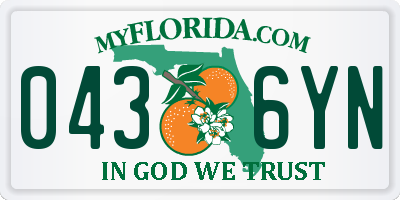 FL license plate 0436YN