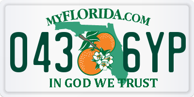 FL license plate 0436YP