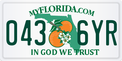 FL license plate 0436YR