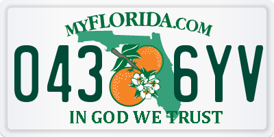 FL license plate 0436YV
