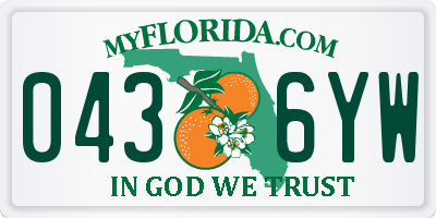 FL license plate 0436YW