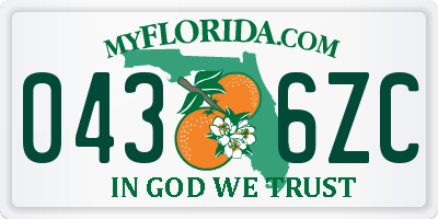 FL license plate 0436ZC