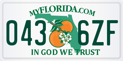 FL license plate 0436ZF