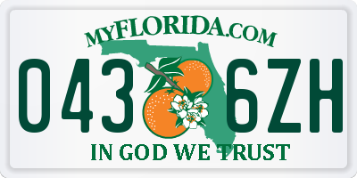 FL license plate 0436ZH