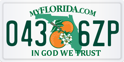 FL license plate 0436ZP