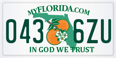 FL license plate 0436ZU