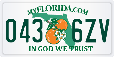FL license plate 0436ZV