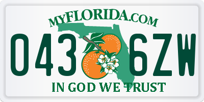 FL license plate 0436ZW