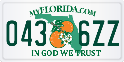FL license plate 0436ZZ