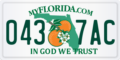 FL license plate 0437AC