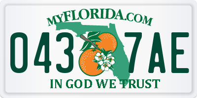 FL license plate 0437AE