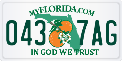 FL license plate 0437AG