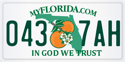 FL license plate 0437AH