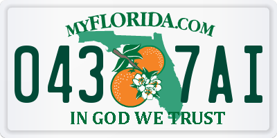FL license plate 0437AI
