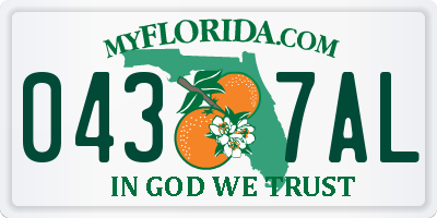 FL license plate 0437AL