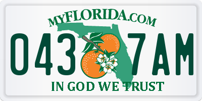 FL license plate 0437AM