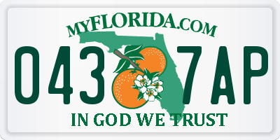 FL license plate 0437AP