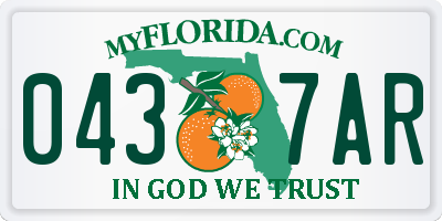 FL license plate 0437AR