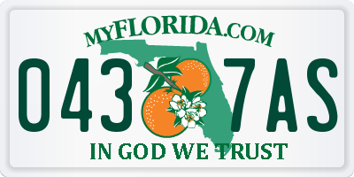 FL license plate 0437AS