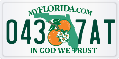 FL license plate 0437AT