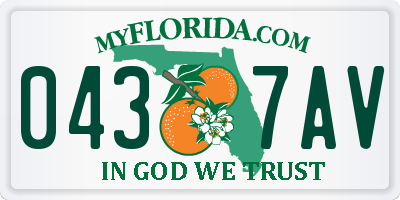 FL license plate 0437AV