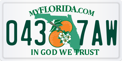 FL license plate 0437AW
