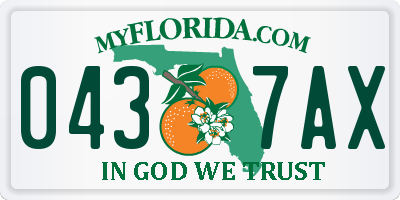 FL license plate 0437AX