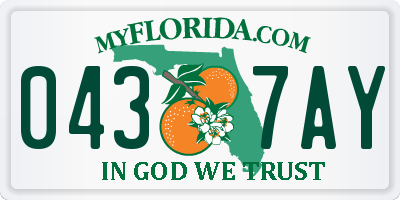 FL license plate 0437AY