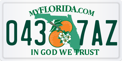 FL license plate 0437AZ