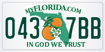 FL license plate 0437BB