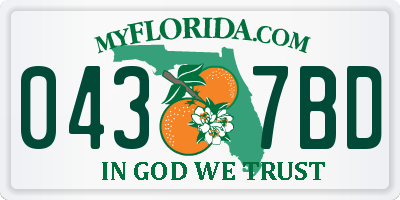 FL license plate 0437BD