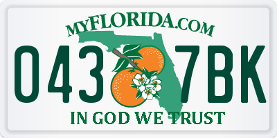 FL license plate 0437BK