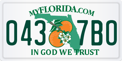 FL license plate 0437BO